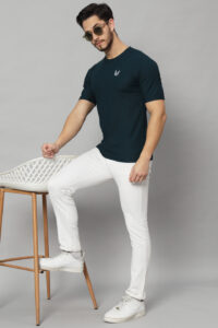 man stand with chair