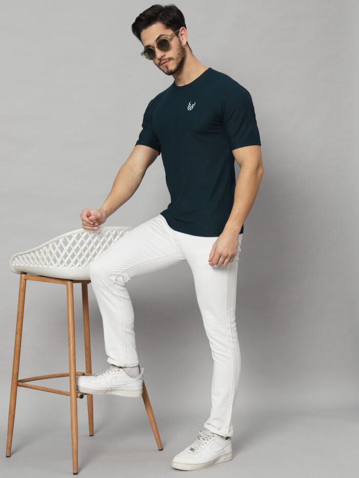 man stand with chair