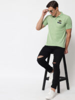 man stand with table