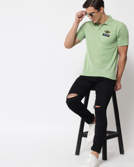 man stand with table