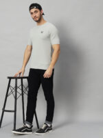 man stand with chair
