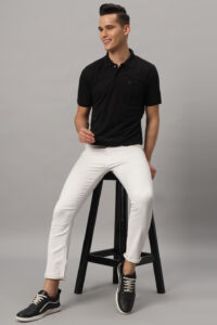 man sit on table