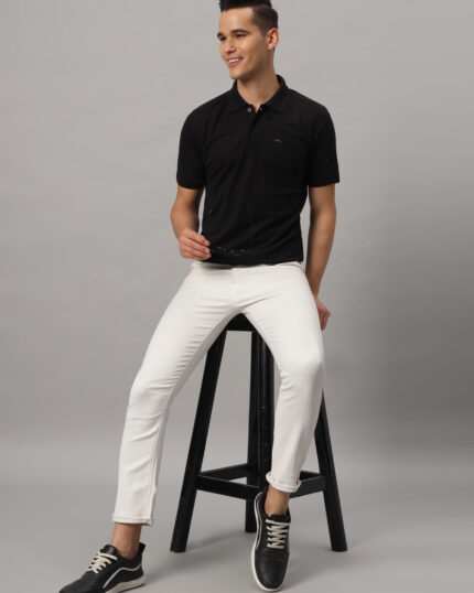 man sit on table