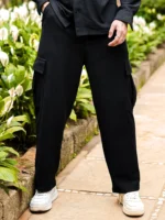 black jean wear by man
